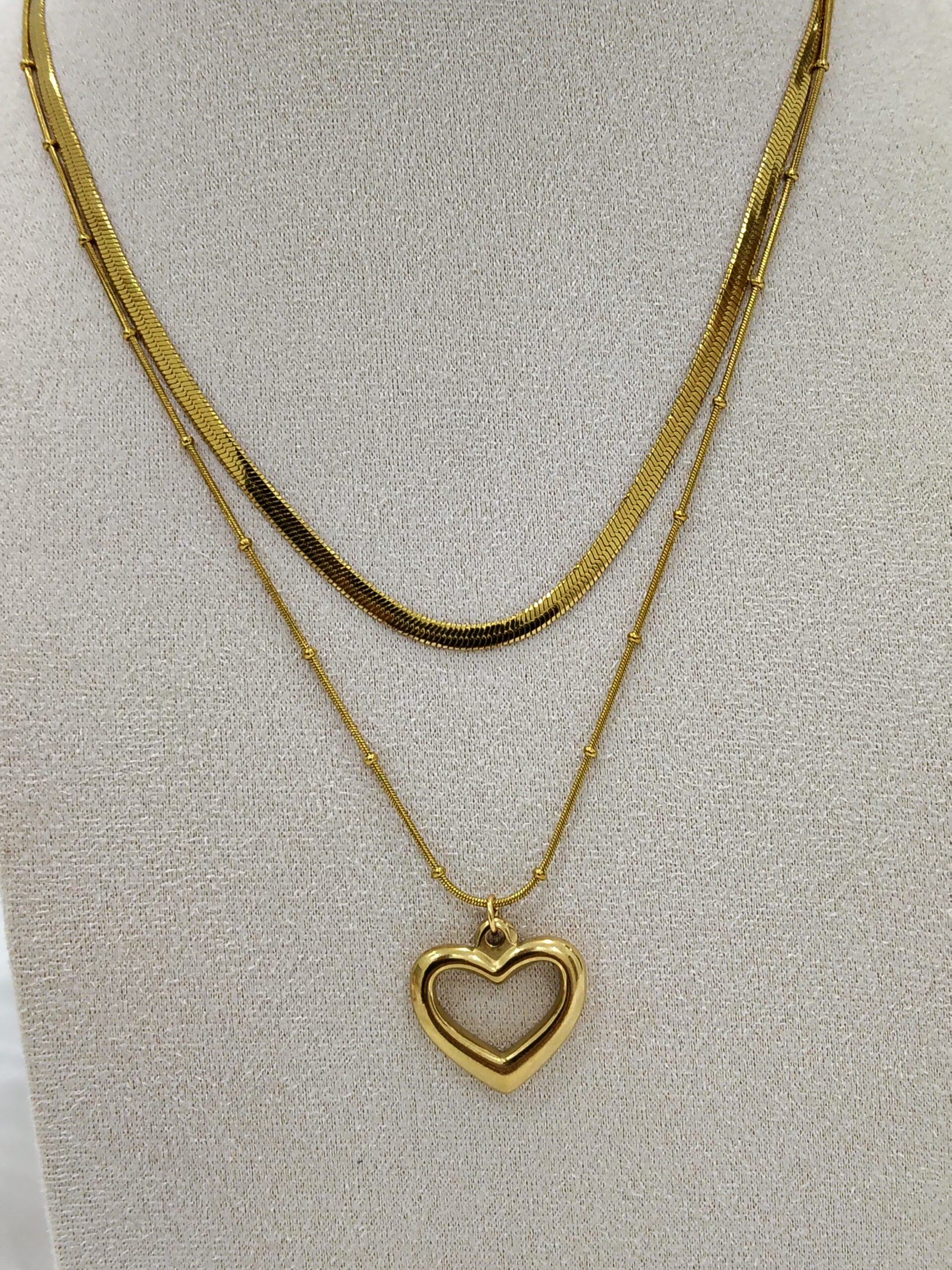 Collier Double Rang Cœur